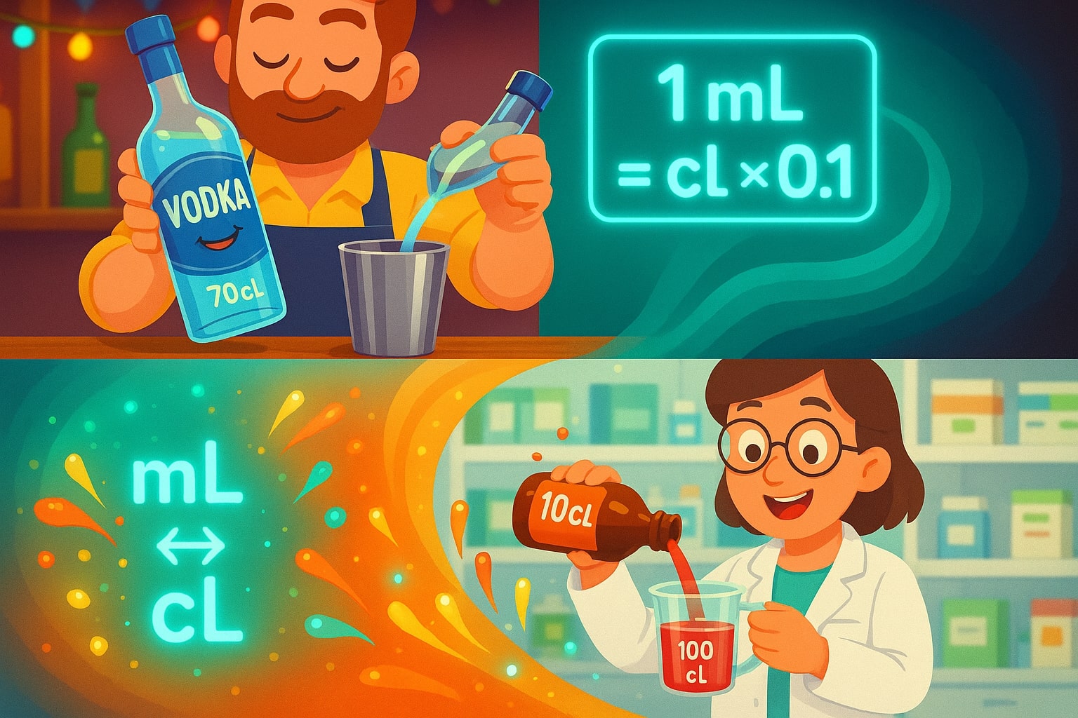 Conversor de Mililitros para Centilitros