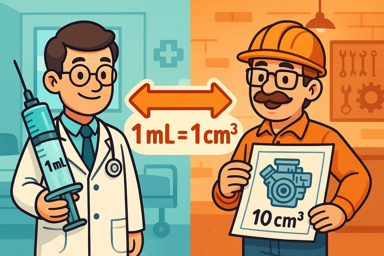 Conversor de Mililitros para Centímetros Cúbicos
