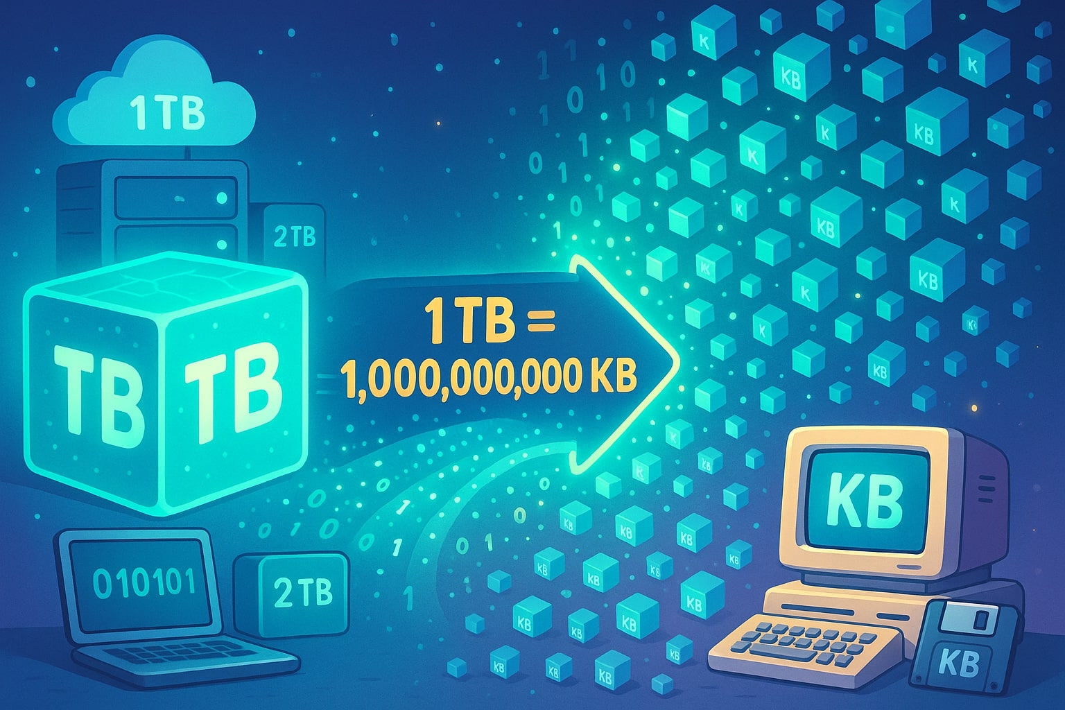 Conversor de Terabytes para Kilobytes