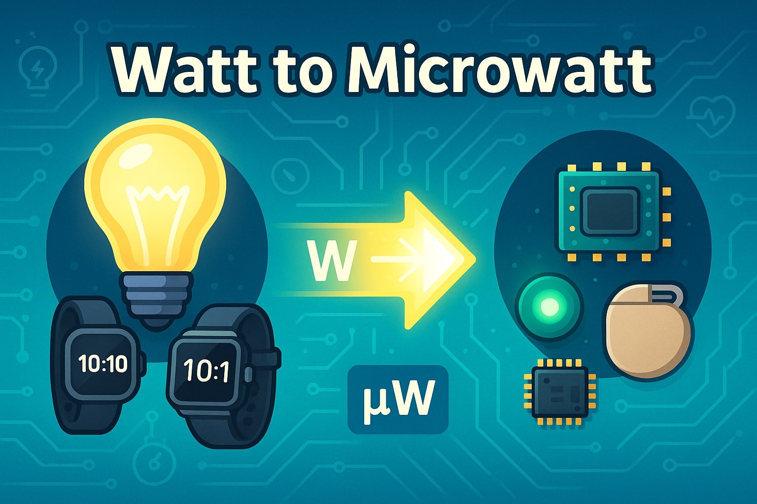 Conversor de Watts para Microwatts